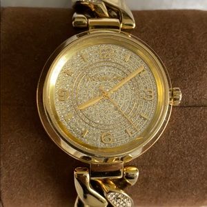 Michael Kors diamond crusted gold watch